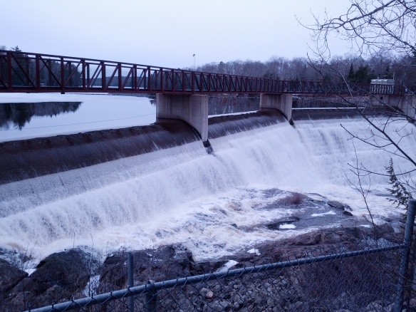 Avon River, Falls Lake Dam in Nova Scotia.